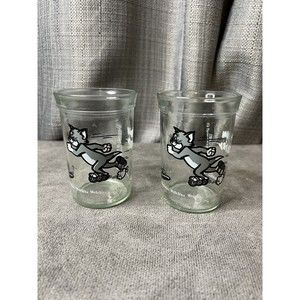 Vintage 1990 Welchs Jelly Glasses TOM & JERRY 4" Lot Bundle